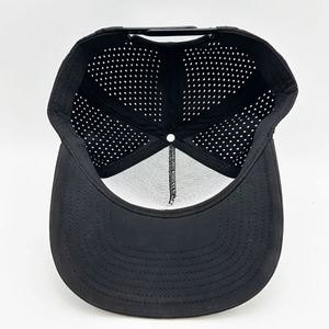 Casquettes de golf noires à 5 panneaux, motif léopard découpé au laser, tissu Oxford imperméable, logo personnalisé, broderie 3D, casquettes de baseball sportives - Product Image 5