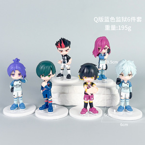 Usine 6 pc/ensemble 9.5cm Isagi Yoichi Bachira Meguru Anime figurine en plastique jouet mignon bleu <span class=keywords><strong>Prison</strong></span> figurine voiture ornement - Product Image 1