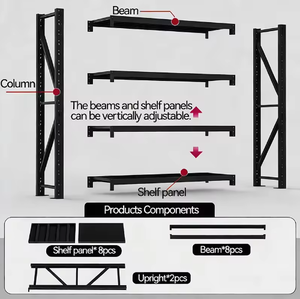 Sistema de Almacenamiento Ajustable de Alta Resistencia para Supermercados, Estantes de Paletización Selectiva de Acrílico, Preensamblados - Product Image 4