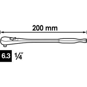 VIGOR-Trinquete reversible de dientes finos de 1/4 '' - EAN 4047728069557 RATCHETS 1/4" - Product Image 2
