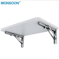 Étagère pliante murale en métal avec support triangulaire en acier inoxydable MONSOON, quincaillerie pour meubles