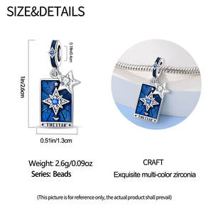 Pendentif en forme de cœur en alliage plaqué argent avec perles de Tarot Soleil pour femmes et enfants, perles Panjia, zircon, ornements de bricolage, <span class=keywords><strong>breloque</strong></span> - Product Image 1