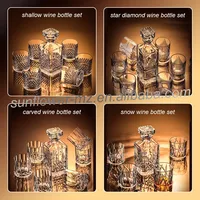 Vente chaude 2023 Logo personnalisé cristal Mini tasses en verre bouteilles cadeaux coffret ensemble plaine vin liqueur aérateur Snifter whisky carafe