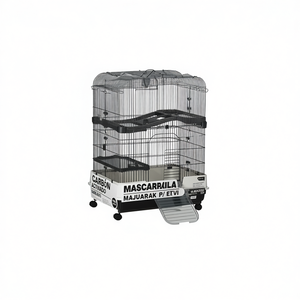 Jaula para Mascotas Pequeñas, de Alambre de Acero, Rectangular, con Bandeja de Plástico, para Uso en Interiores - Product Image 1