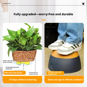 <span class=keywords><strong>Maceta</strong></span> Colgante de Plástico de Doble Cadena con Autorriego para Suculentas, con Orificio de Drenaje, Capacidad de 2.8-7L, ¡Venta Caliente! - Product Image 3