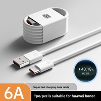 Câble de données pour téléphone portable à charge ultra-rapide Type-C 6A 66W avec gaine en élastomère thermoplastique et PVC