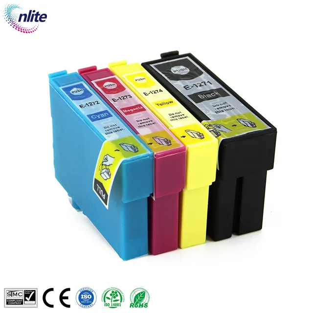 Compatible con Epson t1271 t1272 t1273 t1274 cartucho de tinta de impresora para Epson Stylus nx625 nx530 WF 7510 WF 3520 cartuchos de tinta