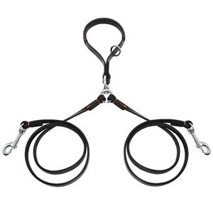 Correa para perros de 2 vías, dos correas de cuero para mascotas dobles, acoplador sin enredos con asa para caminar y entrenar 2 perros pequeños y medianos - Product Image 5