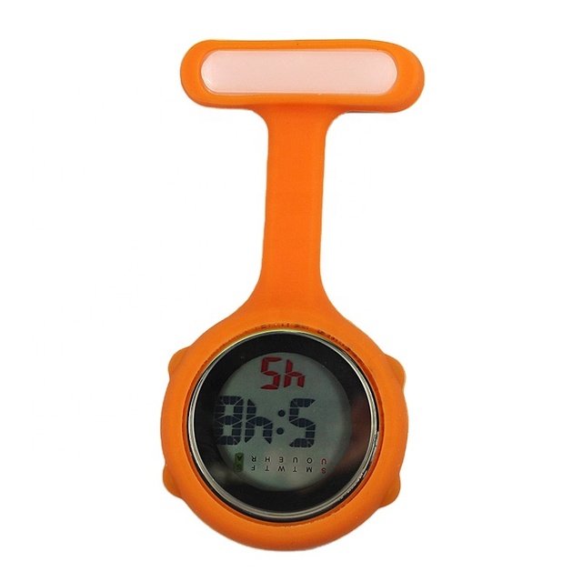 Wholesale Customized Chronograph Digital LED Multicolor Rubber Nurse FOB Watches Retractable Breast Watch