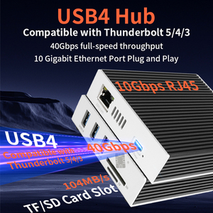 Hub USB4 multiport haute vitesse avec Ethernet 10 Gbit/s et lecteur de carte pour extension de station d'accueil d'ordinateur portable en stock – Station d'accueil Thunderbolt - Product Image 4