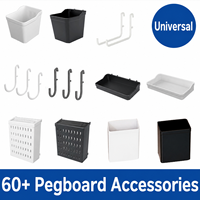 Accessoires pour panneaux perforés multi-usages, crochets et paniers sans perçage pour l'organisation de la cuisine, de la salle de bain et de la chambre à coucher