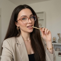 Montures de lunettes tendance pour femmes en TR90, branches en acétate bicolores, monture de lunettes transparente dégradée de qualité supérieure pour femmes
