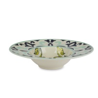 Ensemble de 6 bols à pâtes ronds en céramique, décoration feuille de citron, design italien, impression numérique, Amalfi Excelsa, passe au micro-ondes, passe au lave-vaisselle