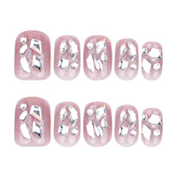Faux ongles élégants et scintillants, style Pure Desire, paillettes, Little Red Book, art des ongles, boîte de 30 pièces, rose
