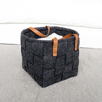 Panier de rangement pliable en feutre tressé fait main, style européen, écologique, durable et très vendu