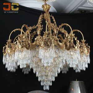 Justchicjc — éclairage suspendu vintage en cristal pointu, lustre en forme de fusée, style français, de luxe, pour résidence - Product Image 1