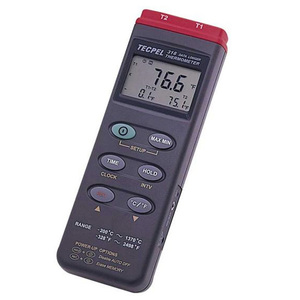 Termómetro Digital TECPEL DTM-318 de 2 Canales con Termopar Tipo K y Registrador de Datos de Temperatura - Product Image 1