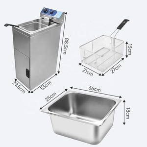 <span class=keywords><strong>Friteuse</strong></span> électrique commerciale 17L pour frites, poulet, restauration rapide, cuisine de restaurant avec tête de commande relevable et vannes de vidange d'huile - Product Image 4