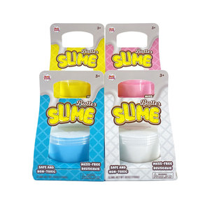 Fournisseur OEM, vente en gros de jouets sensoriels, cadeau de Noël surprise, <span class=keywords><strong>slime</strong></span> au beurre de 6 oz. Récipient de stockage en verre - Product Image 1