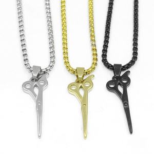 Collier pour homme, pendentif ciseaux en acier inoxydable, bijoux punk tendance pour femme et homme, cadeau d'anniversaire - Product Image 1