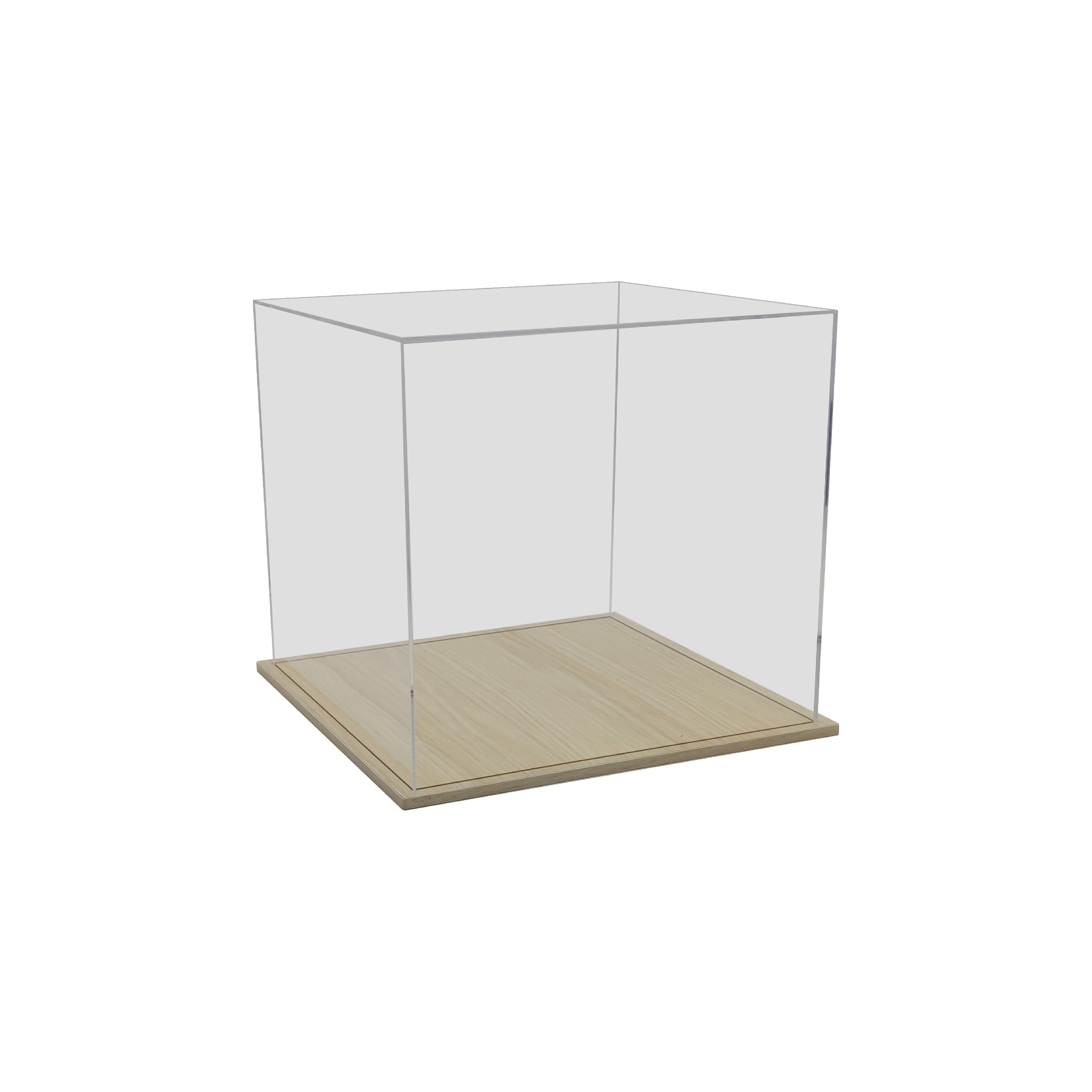 Helder Acryl Display Box Houten Basis, Aanrecht Cube Opbergdoos Stof Bescherming Display Voor Action Figure Speelgoed Collectibles