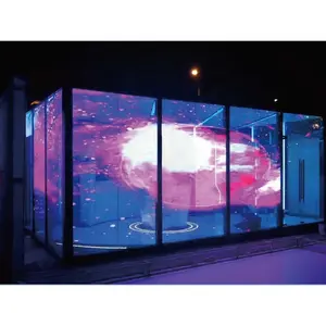 Siêu Nhẹ Hd P4 P5 P6 P8 P10 Panels Màn Hình Dính Kỹ Thuật Số Linh Hoạt Mềm <span class=keywords><strong>Curtain</strong></span> Glass Window Transparent Phim <span class=keywords><strong>Led</strong></span> Hiển Thị - Product Image 1