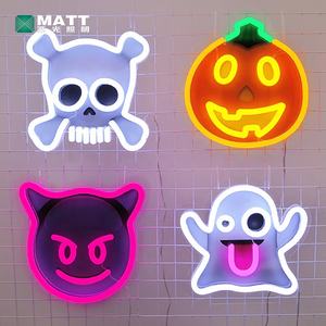 Enseigne lumineuse LED en forme de visage avec des yeux en forme de cœur, USB, pour table, décoration murale pour la maison, les fêtes, la chambre des enfants - Product Image 5