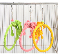 Vente en gros petit animal perroquet oiseau bobine tressé balançoire double corde hamac avec support