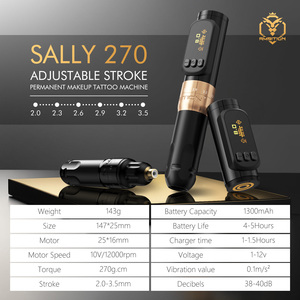 Máquina de Pluma Inalámbrica Ambition Sally 270 para Tatuaje y Maquillaje Permanente con Carrera Ajustable de 2.0-3.5mm para Tatuajes Pequeños, Cejas, Labios y Cuero Cabelludo - Product Image 6