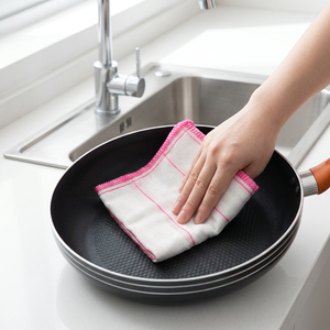 Microfiber Dishcloth Scouring Cleaning <b>Cloth</b> Absorbent Wet and Dry Scrub Pad for <b>Kitchen</b> Bathroom - Product Image 6