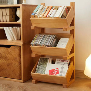 Solid Wood Multi Layer Storage Rack 3 Tiers Kitchen <b>Bedroom</b> Organizer Display <b>Shelf</b> Durable Rectangle Standing Type - Product Image 2