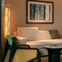 Lampe sur pied postmoderne en bois et acier inoxydable pour la maison, l'hôtel, la villa - pour le salon, la chambre ou la décoration d'angle