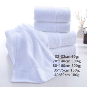 Serviette de toilette épaisse en coton 100% personnalisée pour hôtel, broderie personnalisée, blanche - Product Image 2