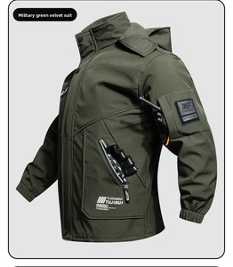 Men <strong>Winter</strong> Work Uniform Set Fleece Lined Waterproof Outdoor Labor Protection <strong>Clothes</strong> - Product Image 1