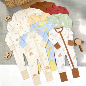 Vêtements de nuit pour bébé personnalisés à l'exportation, 100% coton biologique, anti-décoloration, combinaisons légères, pyjamas pour enfants - Product Image 3