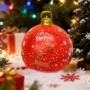 Bola Inflable de PVC de 23.6 Pulgadas, Moderna, Ecológica e Impermeable, con Diseño de Reno Tirando de un Carro, para Decoración Navideña del Hogar y Jardín - Product Image 4