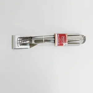 Snap on 3 buah alat panggang BBQ, bahan baja tahan karat set spatula fork tong turner set untuk barbekyu luar ruangan