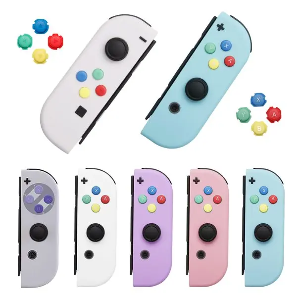 Yeni oyun denetleyicisi sol ve sağ DIY Metal ve silikon degrade kabuk kapak nintendo anahtarı NS JoyCon yedek parçalar