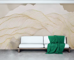Murale de salon à thème de paysage de <span class=keywords><strong>montagne</strong></span> abstrait très populaire, <span class=keywords><strong>papier</strong></span> <span class=keywords><strong>peint</strong></span> mural minimaliste, décoration murale 3D pour chambre à coucher - Product Image 3