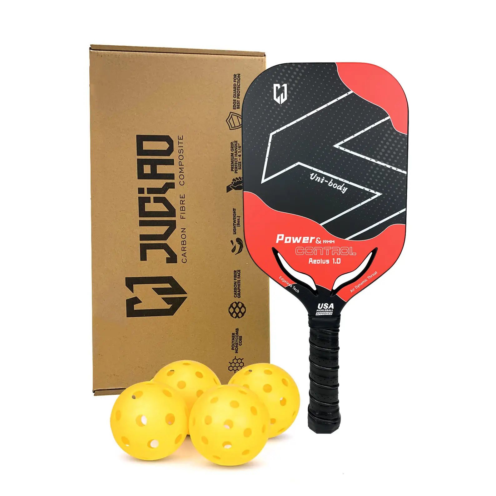 ป้ายน้ําที่ปรับแต่งได้ Thermoform Unibody คาร์บอนไฟเบอร์ Pickleball ไม้พายไม่มีขอบ