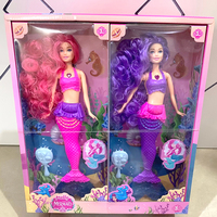 Gros Nouveau Design DIY En Plastique Corps Dur Lumières Princesse Vinyle Belle Bébé Sirène Rag Dolls Personnalisé Mini Sirène Jouet