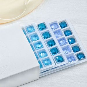 Diamant carré octogonal à fond pointu, diamant en verre transparent coloré, diamant carré princesse pour ongles, diamant K9 effet eau - Product Image 5