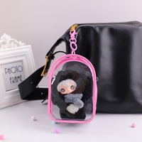 Sac de rangement transparent en PVC pour poupée Kpop avec porte-clés et écouteurs, boîte mystère, sac de transport pour poupée en PVC