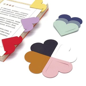 In-stock Cute Student Corner Page Eco-Friendly Embossed Leather Heart Bookmark with Mixed Colors-Promotional Gift