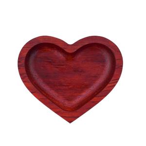 Wholesale Customization Natural Heart Shaped Ring Display Storage Wooden Ring Box