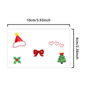 Tatouages Temporaires de Noël à Paillettes, Autocollants pour le Visage, Dessins Animés Frisky, Chapeau de Noël, Sapin de Noël, <span class=keywords><strong>Tatouage</strong></span> Imperméable pour le Visage, le Cou, le Bras - Product Image 2