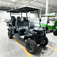Voiturette de golf électrique tout-terrain 6 places 4+2, 72V Lithium, sièges de luxe à surpiqûres diamantées, pour hôtels, complexes hôteliers et excursions