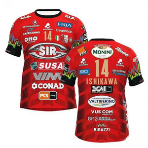 Maglia da Pallavolo <span class=keywords><strong>Sir</strong></span> Safety Perugia Ishikawa 14, Uniforme da Competizione Traspirante ad Asciugatura Rapida a Manica Corta per Uomo - Product Image 3