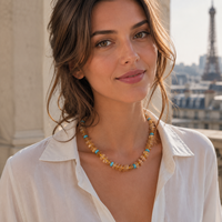 Collier en pierres naturelles bohèmes irrégulières pour femme, tendance été, plage, surf, collier de guérison naturelle