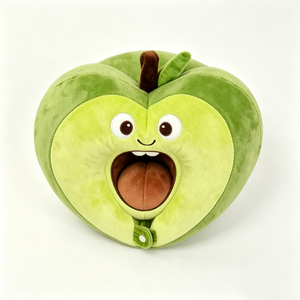 Peluche de manzana verde, peluche de fruta de dibujos animados, almohada de manzana, peluche de manzana partida, cojín de comida novedoso - Product Image 5